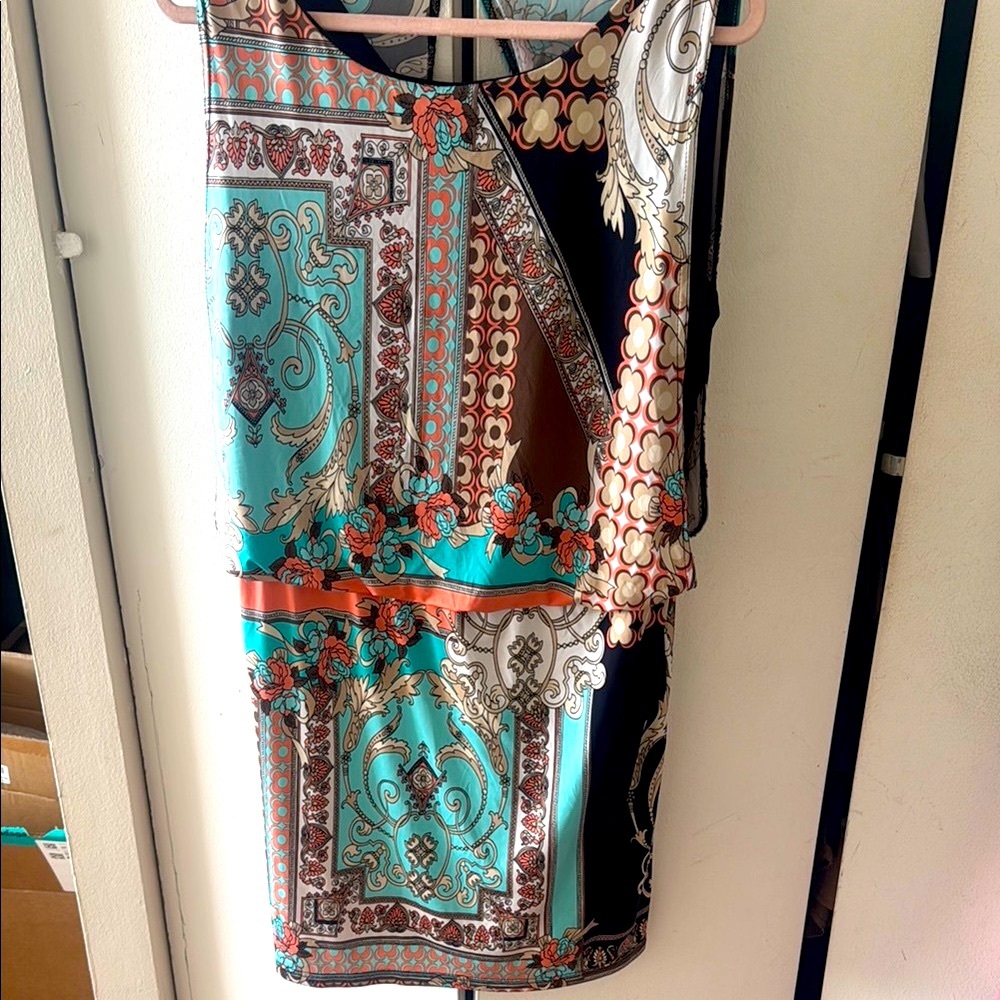 Elegant Multicolor Patterned Dress